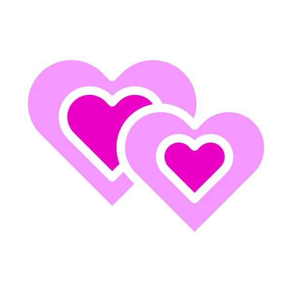 Heart Icon Solid Pink Style Valentine Illustration Vector Element Symbol — Vetor de Stock
