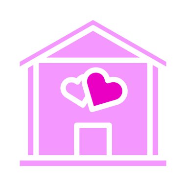 house icon solid pink style valentine illustration vector element and symbol perfect. Icon sign from modern collection for web.