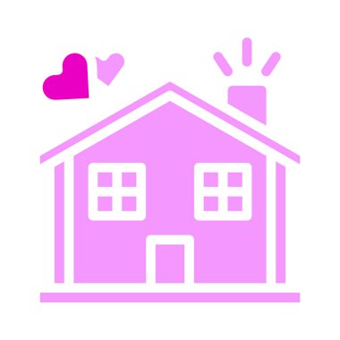 house icon solid pink style valentine illustration vector element and symbol perfect. Icon sign from modern collection for web.