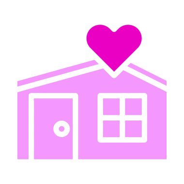 house icon solid pink style valentine illustration vector element and symbol perfect. Icon sign from modern collection for web.