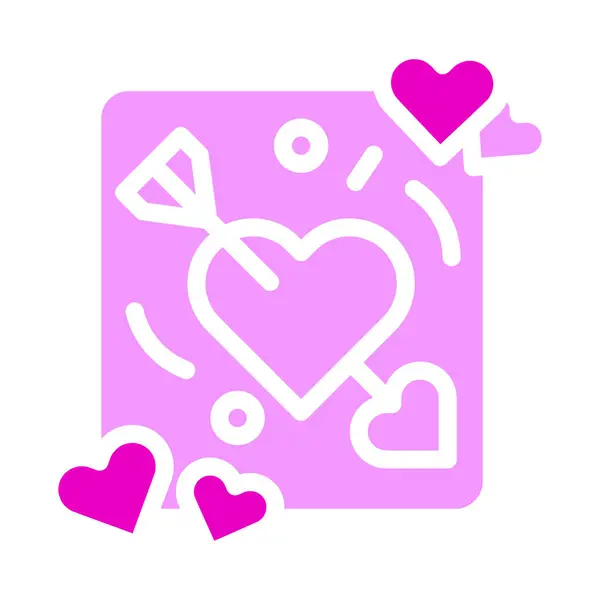 Arrow Icon Solid Pink Style Valentine Illustration Vector Element Symbol — Image vectorielle