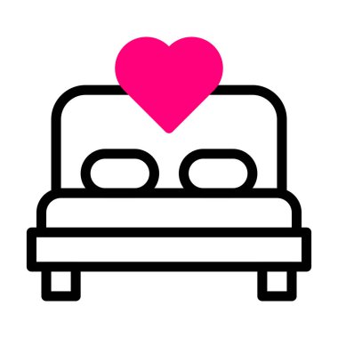 bed icon duotone red style valentine illustration vector element and symbol perfect. Icon sign from modern collection for web.