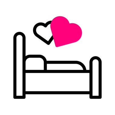 bed icon duotone red style valentine illustration vector element and symbol perfect. Icon sign from modern collection for web.