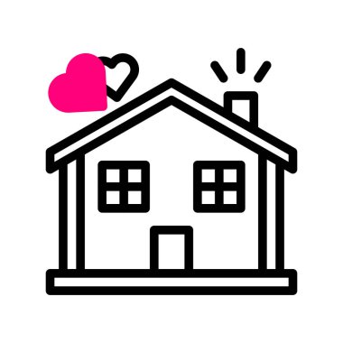 house icon duotone red style valentine illustration vector element and symbol perfect. Icon sign from modern collection for web.