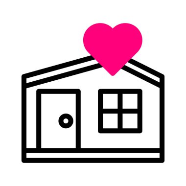 house icon duotone red style valentine illustration vector element and symbol perfect. Icon sign from modern collection for web.