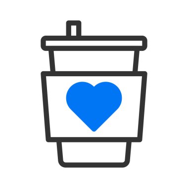 cup icon duotune blue valentine illustration vector element and symbol perfect. Icon sign from modern collection for web.