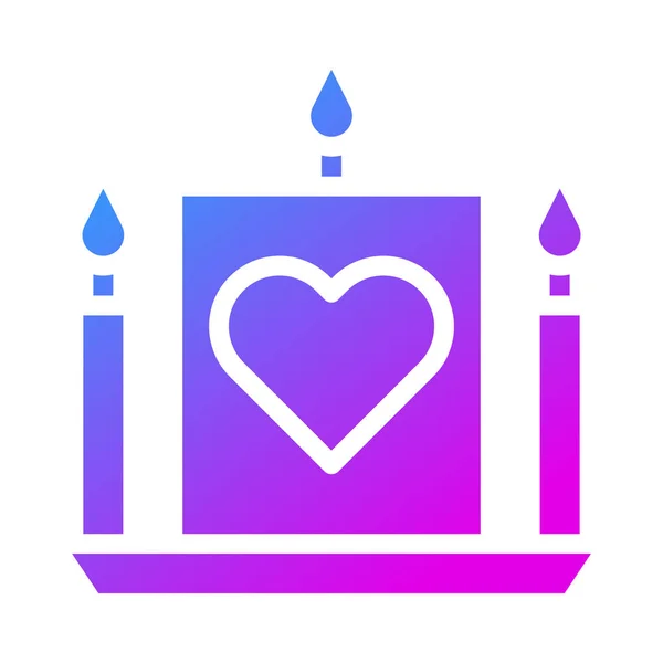 Candle Icon Solid Gradient Style Valentine Illustration Vector Element Symbol — Stock vektor