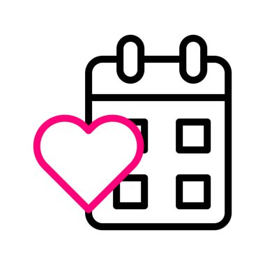 calendar icon duocolor red valentine illustration vector element and symbol perfect. Icon sign from modern collection for web.
