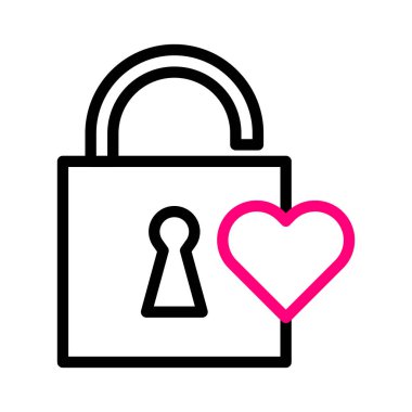 padlock icon duocolor red valentine illustration vector element and symbol perfect. Icon sign from modern collection for web.