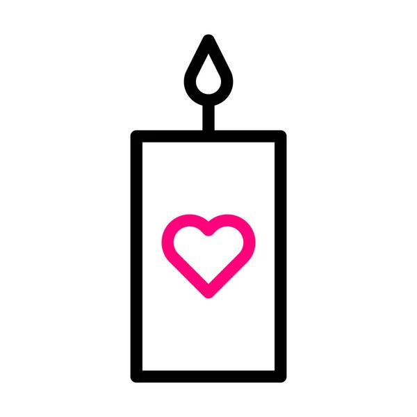 Candle Icon Duocolor Red Valentine Illustration Vector Element Symbol Perfect — ストックベクタ