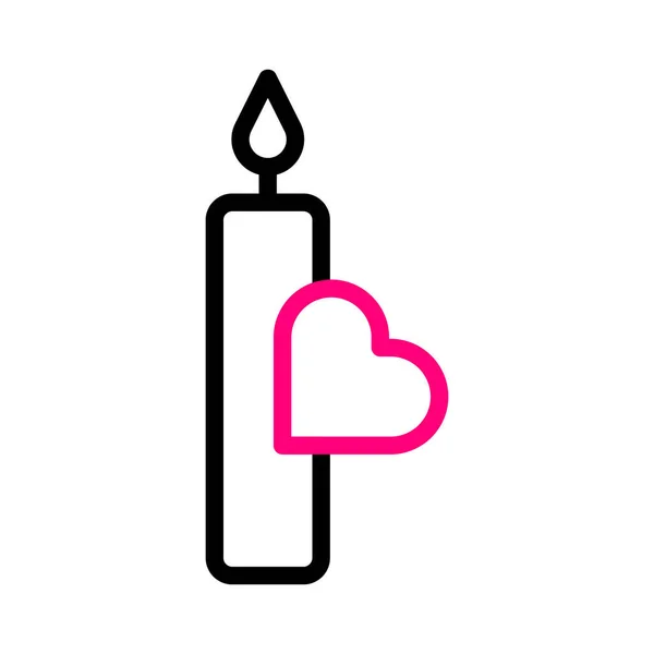 Candle Icon Duocolor Red Valentine Illustration Vector Element Symbol Perfect — ストックベクタ