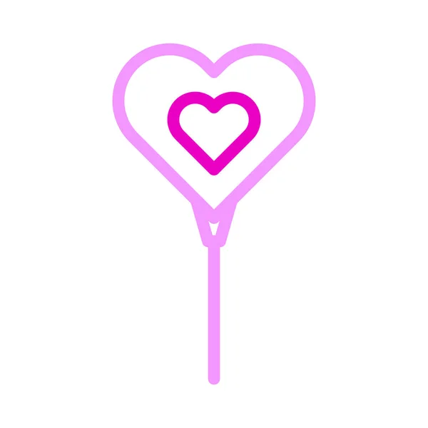 Balloon Icon Duocolor Pink Style Valentine Illustration Vector Element Symbol — Wektor stockowy