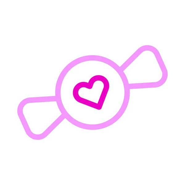 Candy Ikon Duocolor Rózsaszín Stílusú Valentin Illusztráció Vektor Elem Szimbólum — Stock Vector