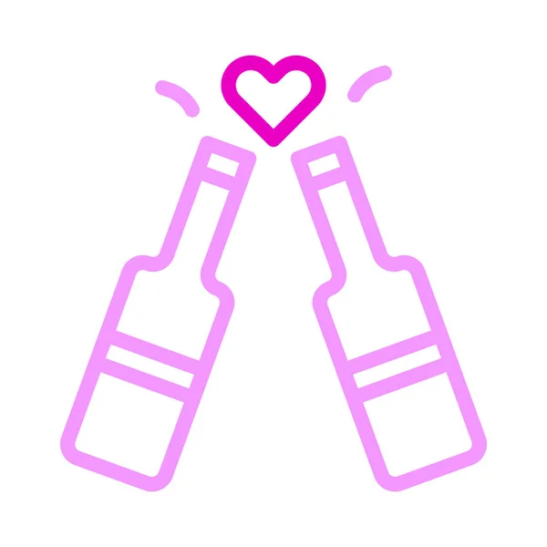 Ikon Anggur Duocolor Gaya Pink Elemen Vektor Gambar Valentine Dan - Stok Vektor