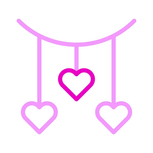 Decoration Icon Duocolor Pink Style Valentine Illustration Vector Element Symbol — Image vectorielle