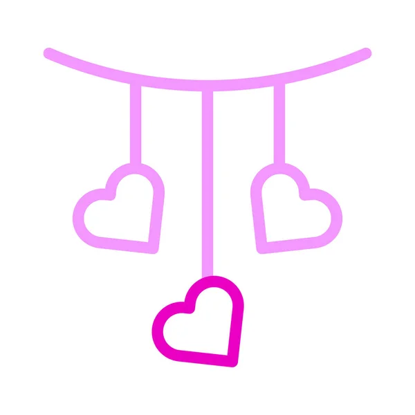 Украшение Значок Дуоколор Розовый Стиль Валентинка Иллюстрации Векторный Элемент Символ — стоковый вектор