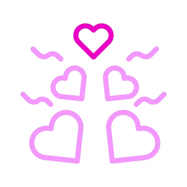 Decoração Ícone Duocolor Rosa Estilo Valentine Ilustração Vetor Elemento Símbolo — Vetor de Stock