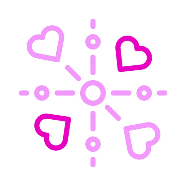 Dekoracja Ikona Duocolor Różowy Styl Walentynki Ilustracja Wektor Element Symbol — Wektor stockowy