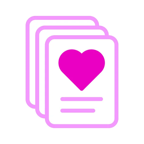 Card Icon Duotone Pink Style Valentine Illustration Vector Element Symbol — Vetor de Stock