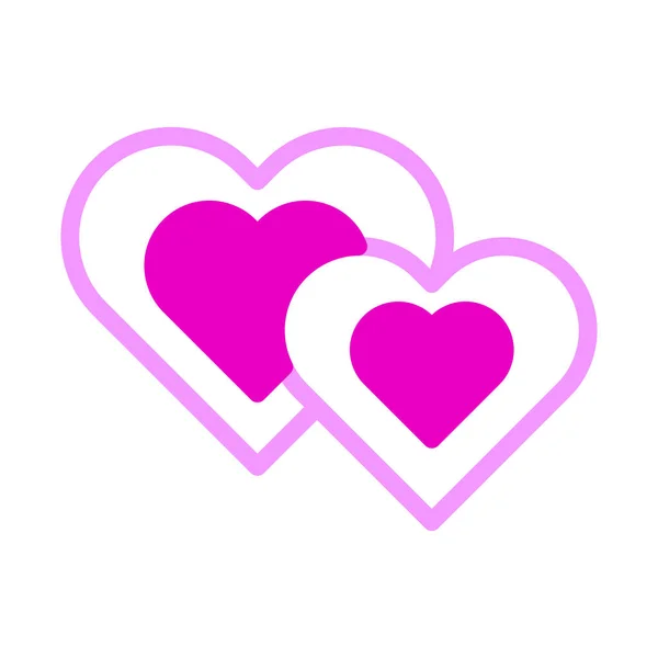 Ícone Coração Duotone Rosa Estilo Valentine Ilustração Elemento Vetor Símbolo — Vetor de Stock