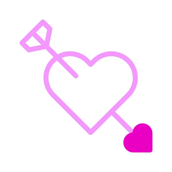 Flèche Icône Duotone Rose Style Valentin Illustration Vectoriel Élément Symbole — Image vectorielle