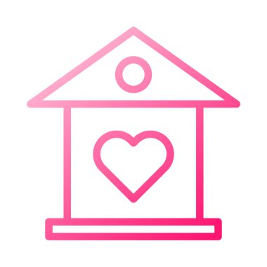 house icon gradient red style valentine illustration vector element and symbol perfect. Icon sign from modern collection for web.