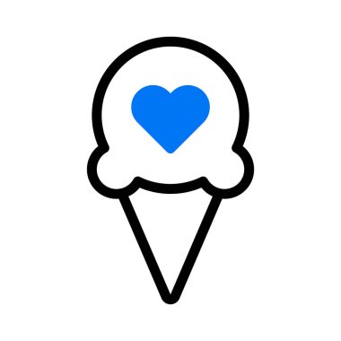 ice cream icon duotone blue style valentine illustration vector element and symbol perfect. Icon sign from modern collection for web.