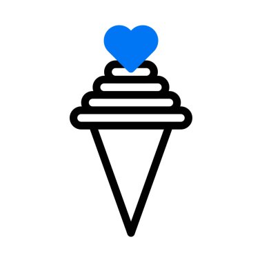 ice cream icon duotone blue style valentine illustration vector element and symbol perfect. Icon sign from modern collection for web.