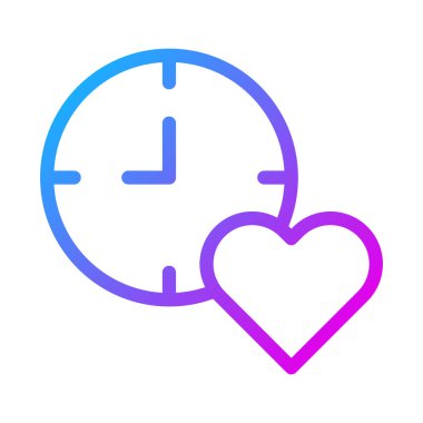 clock icon gradient purple style valentine illustration vector element and symbol perfect. Icon sign from modern collection for web.