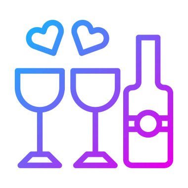 wine icon gradient purple style valentine illustration vector element and symbol perfect. Icon sign from modern collection for web.