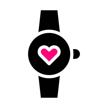 clock icon solid black pink style valentine illustration vector element and symbol perfect. Icon sign from modern collection for web.