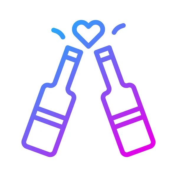 Wine Icon Gradient Purple Style Valentine Illustration Vector Element Symbol - Stok Vektor