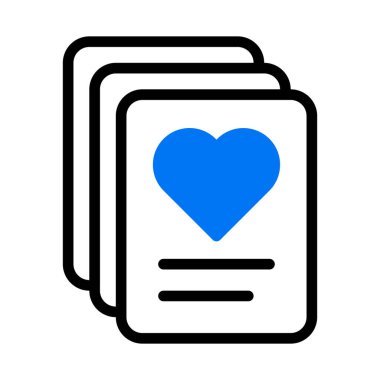 card icon duotone blue style valentine illustration vector element and symbol perfect. Icon sign from modern collection for web.