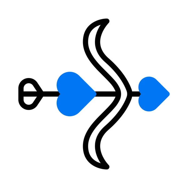 Šipka Ikona Duotone Modrý Styl Valentine Ilustrační Vektorový Prvek Symbol — Stockový vektor