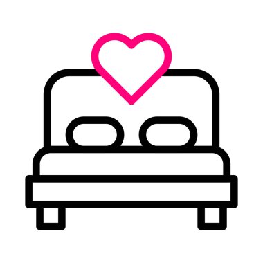 bed icon duocolor pink style valentine illustration vector element and symbol perfect. Icon sign from modern collection for web.