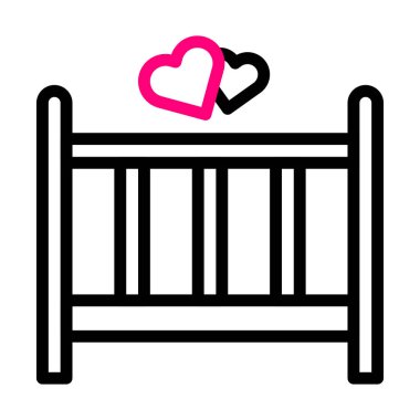 bed icon duocolor pink style valentine illustration vector element and symbol perfect. Icon sign from modern collection for web.