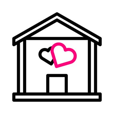 house icon duocolor pink style valentine illustration vector element and symbol perfect. Icon sign from modern collection for web.