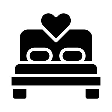 bed icon solid style valentine illustration vector element and symbol perfect. Icon sign from modern collection for web.