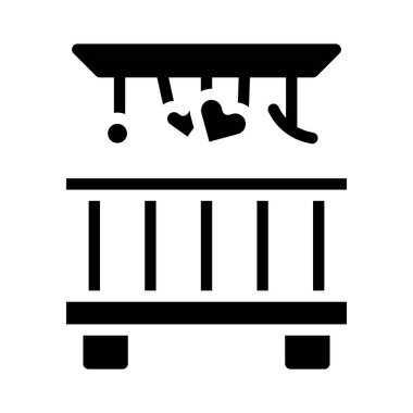 bed icon solid style valentine illustration vector element and symbol perfect. Icon sign from modern collection for web.