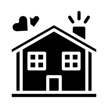 house icon solid style valentine illustration vector element and symbol perfect. Icon sign from modern collection for web.