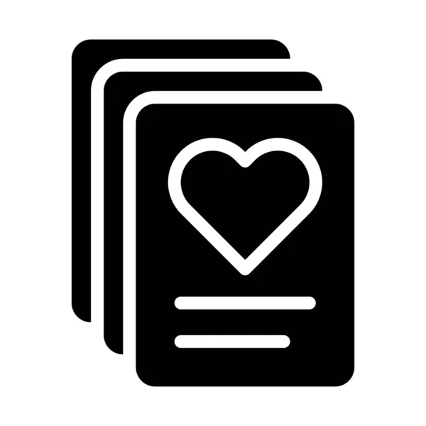 Card Icon Solid Style Valentine Illustration Vector Element Symbol Perfect — Vetor de Stock