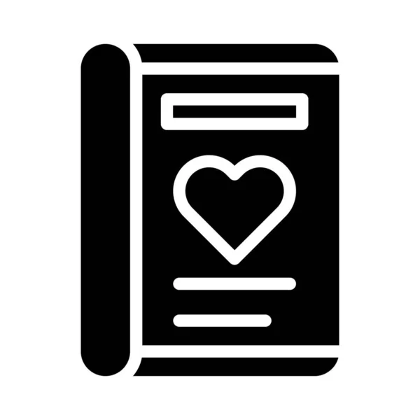 Card Icon Solid Style Valentine Illustration Vector Element Symbol Perfect — Vetor de Stock