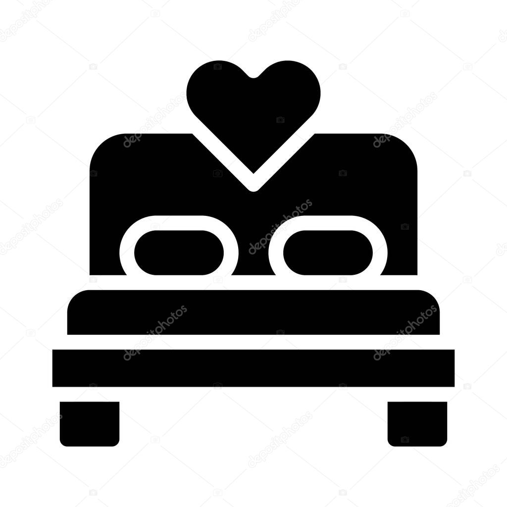 Bed icon solid style valentine illustration vector element and symbol perfect. Icon sign from modern collection for web.