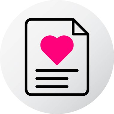 Kağıt simgesi kırmızı stil sevgililer günü illüstrasyon vektör elemanı ve sembol mükemmel. Web için modern koleksiyon simgesi.