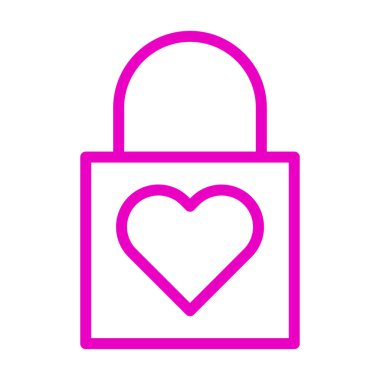 padlock icon outline pink style valentine illustration vector element and symbol perfect. Icon sign from modern collection for web.