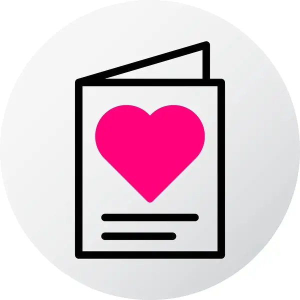 Paper Icon Filled Red Style Valentine Illustration Vector Element Symbol — Vetor de Stock