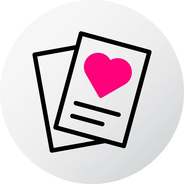 Paper Icon Filled Red Style Valentine Illustration Vector Element Symbol — Vetor de Stock