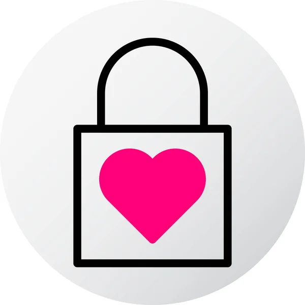 Padlock Icon Filled Red Style Valentine Illustration Vector Element Symbol — Stockvektor