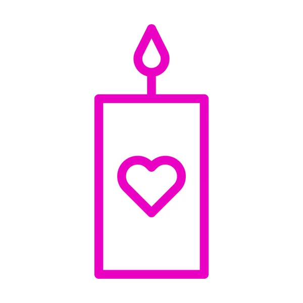 Candle Icon Outline Pink Style Valentine Illustration Vector Element Symbol — Image vectorielle