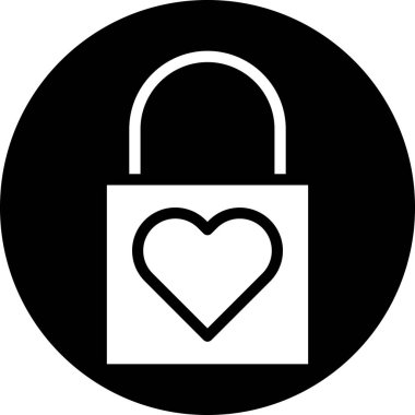 padlock icon solid white style valentine illustration vector element and symbol perfect. Icon sign from modern collection for web.